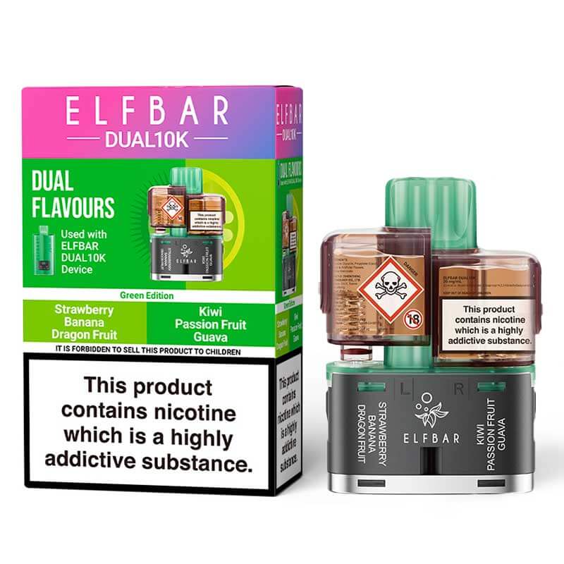 ELFBAR Dual 10K Green Edition Prefilled Pod + Refill