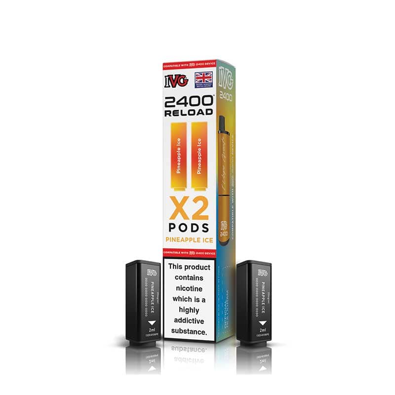 IVG 2400 Reload Pineapple Ice Prefilled Vape Pods - 20mg - 2PK