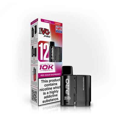IVG Pro 12 Red Sour Raspberry Prefilled Vape Pod + Refill