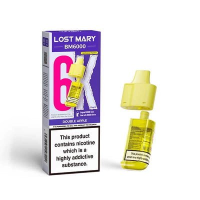 Lost Mary BM6000 Double Apple Prefilled Vape Pods - 20mg