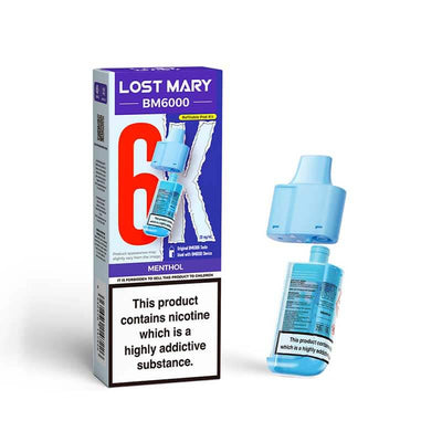 Lost Mary BM6000 Menthol Prefilled Vape Pods - 20mg
