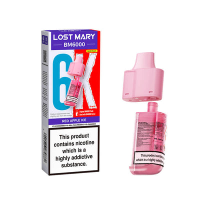 Lost Mary BM6000 Red Apple Ice Prefilled Vape Pods - 20mg