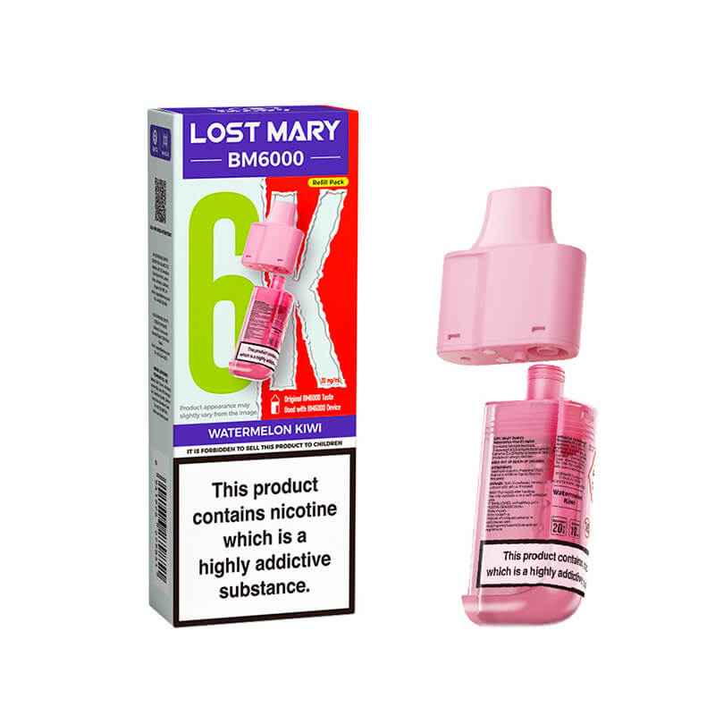 Lost Mary BM6000 Watermelon Kiwi Prefilled Vape Pods - 20mg